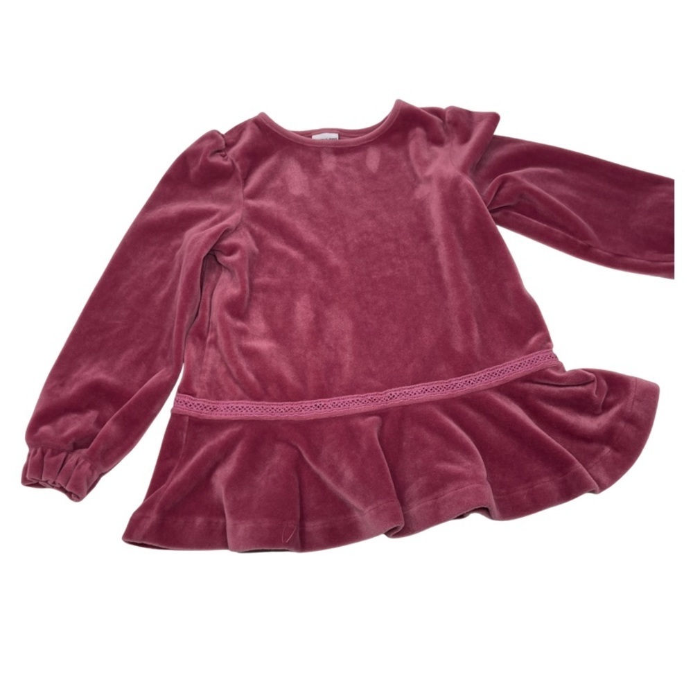 Polarn o Pyret dusty pink velvet long sleeve dress sz 4-6yo